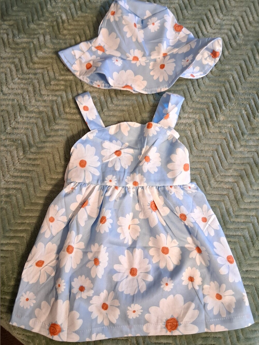 Infants Blue Daisy Dress with White Bow - Kids Accessories